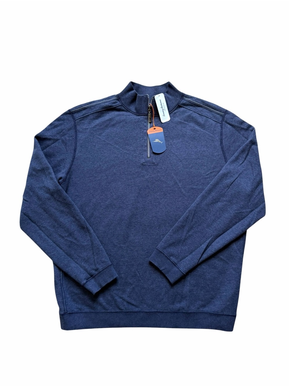 Tommy Bahama Reversible 1/4 Zip Pullover Sweatshirt XL Navy Blue Mock Neck NWT